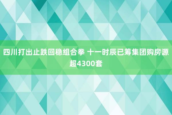 四川打出止跌回稳组合拳 十一时辰已筹集团购房源超4300套